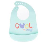 Mickey Mouse Bavoir Repas Silicone avec Poche Mickey Cool Bleu clair