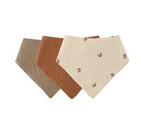 Bavoir Triangle 3Pcs en Coton Bandana Doux et Absorbant, 2 Boutons Réglables, Serviette de Salive Respirable - Cadeau pour Nouveau-Né, Garçons et Filles