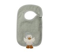 Bavoir uni en éponge avec bouton pression latéral et application canard Edda Lou pour fille et garçon