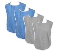 Bavoirs Adultes pour Manger Bavoir Adulte Résistant à la Poussière et à l'huile avec Fermeture Bouton Serviette imperméable pour Les Occasions de Repas Bavoirs 4 pièces pour Manger pour Femmes pou