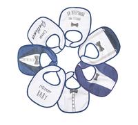 Trois Kilos Sept - Lot de 7 Bavoirs Bébé - Imperméable - Garçon - (Motifs au Choix)
