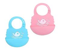 Bavoirs Bébé En Silicone Imperméables ¿ Réglables, Faciles À Nettoyer, Motifs Mignons, Poche Récupératrice De Nourriture ¿ Lot De 2 Pour Des Repas Sans Dégâts