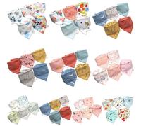 Bavoirs D'alimentation Pour Bébé, Écharpe Pour Bébé, Serviette, Bandana, Triangle, Salive, Dribble, Joli Et Coloré, Design Imprimé De Dessin Animé, 5 Pièces/Paquet