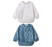 Bavoirs de sevrage à manches longues Little Dimsum | Ensemble imperméable d'alimentation pour tout-petits | Attrape la nourriture et facile à nettoyer