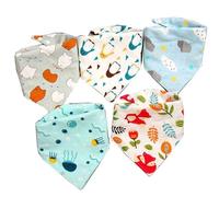 Bavoirs En Coton Doux Pour Bébé, Bavoir D'alimentation, Serviette De Salive, Écharpes Triangle, Bandana, Boutons À Pression Réglables, Tissu De Roter Qx2d, 5 Pièces