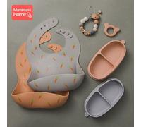 Bavoirs En Silicone Pour L'alimentation Des Bébés, Serviette De Salive, Imperméable, Bandana, Tissu De Bavure, Écharpe, Produits Pour Enfants, 5 Pièces