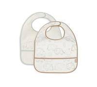 Bavoirs Imperméables Jollein - Elephant Tales - Lot de 2 - Avec Fermeture Velcro - Bavoirs Bébé - Bavoirs Anti-Bave