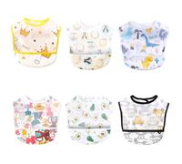 Bavoirs Imperméables Sans Manches Pour Bébés, Écharpe En Coton, Dessin Animé Mignon, Outils D'alimentation Pour Nourrissons, Avec Poche, Vêtements De Rots Pour Bébés