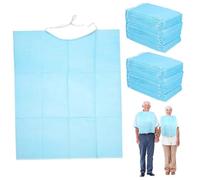 Bavoirs jetables pour adultes et enfants, 60 pièces de 17x14 pouces, bavoirs en plastique Pe imperméables avec cravate, tablier jetable pour adultes pour manger.