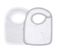 Bavoirs lot de 2 en coton - celeste gris TU