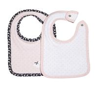 Bavoirs lot de 2 en coton - miss fleur de lune rose TU