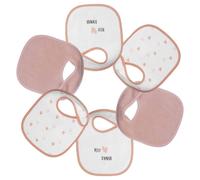 Lot de 6 bavoirs premier âge Cœurs