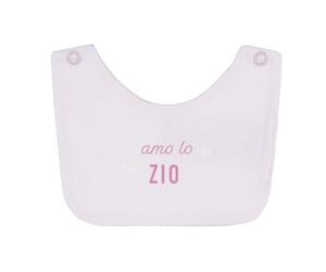 Bavoirs Nanan avec inscription rose « J'aime ma tante/mon oncle »