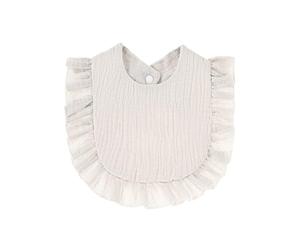 Bavoirs neutres - Bavoir en dentelle en gaze de coton pur, forte absorption d'eau, mignon, tendance, essuyez le visage du s, gardez l'hygiène, protection contre la salive, gris, Siehe Beschreibung