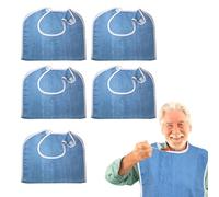 Bavoirs pour Adultes Bavoirs Adultes pour Manger 5pcs Grands Absorbants pour Femmes âgées Hommes en Tissu éponge avec Fermeture à Boucle Protecteurs de vêtements