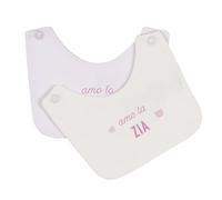 Bavoirs roses Nanan avec l'inscription « J'aime tante/oncle ».