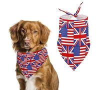 Bavoirs triangulaires pour Chien, Drapeau des états-Unis et du Royaume-uni, écharpe Mignonne pour Animal de Compagnie de Petite, Moyenne et Grande Taille
