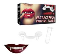 Bavokon 3 Vampire Dent,Bretelles Rétractables Kit Fausses Dents Vampire,Dents Vampire Rétractables, Fausse Dent Vampire Étendent Dents,pour Enfants Adultes Halloween Fête Soutenir Décoration