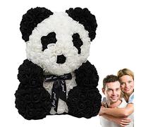 Bavokon Ours Fleur,Ours en Roses,Ours Fleur Artificielle Fleur Éternelle pour Anniversaire,Mariage,Ours en Peluche Fleurs Artificielles Fête des Mères,La Saint-Valentin, Anniversaire avec Nuptiale