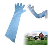 Bavooty Gants Longs en Plastique Vétérinaire, D'insémination Artificielle, Imperméables Transparents Jetables, 90cm(Bleu, 30)