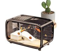 Bawiaueu Aquarium - Bac À Poissons Tortue avec Décor Escalade | Habitat Clair en Acrylique pour Tortues Escargots Betta Aquatiques