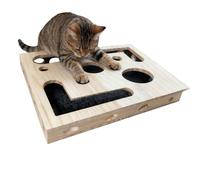 Bawiaueu Boîte de Limailles pour Griffes de Chat,Distributeur de Friandises Puzzle en Bois,Jouet Éducatif pour D'Intérieur - pour Exercice et Stimulation des, Anti-Ennui à la Maison, en Voyage, Salon