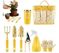 Bawiaueu Outils de Jardinage à Main | Sécateur de Jardin avec Sac,Outils à Main de Plantation Accessoires de Jardinage | pour Jardinière Maman Grand-mère Extérieur Aménagement Paysager Fleur