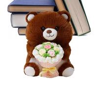 Bawiaueu Peluche Animale | Tenant Un Bouquet | Animal en Peluche avec Fleurs - Cadeau pour Épouse Mère Noël Anniversaire Mariage Saint-Valentin