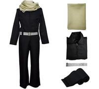 BAWKGDB Costume de Cosplay de Shouta Aizawa MHA, Uniforme de Cosplay avec Perruque, écharpe, Ceinture, Chaussettes, Tenue de fête d'Halloween (Noir, 2XL)