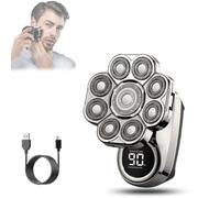 Bawldy Shaver Pro, 9d Floating Head Shaver for Bald Men, Bawldy Pro, Detachable Head Shavers, 6 in 1 Electric Razor Ipx7 Waterproof, Wet Dry LED Display, Rechargeable 7d Rotary Shaver (A)
