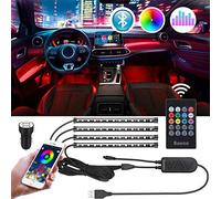 Bawoo Lampe Voiture Interieur USB Rubans LED Lampe Décoration Multicolore Allume Cigare Éclairage Intérieur de Voiture Néon Bande Lumineuse de Musique pour TV Auto Voiture (Version APP)