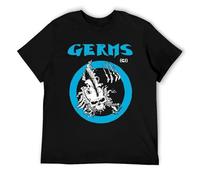 BAWUN M-4XL Unisex Cotton T-Shirt Germs Band GI Media Blitz Darby Crash Pat Smear. Black XS