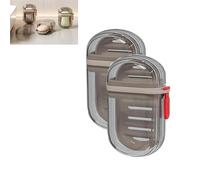 BAWUTZ Étui à Savon de Voyage Portable Avec Couvercle et Couche Drainante - Pour Douche, Salle de Bain, Camping (2 Pièces, Noir)