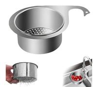 BAWUTZ Panier de vidange Multifonctionnel, Panier de crépine en Acier Inoxydable,crépine d'évier Panier de vidange Panier de vidange pour filtrer Les déchets de Cuisine et Laver Les légumes (1PC)
