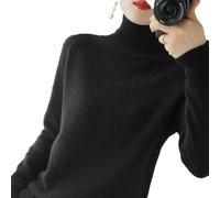 BAWUTZ Pull en Cachemire pour Femme, Pull à col roulé pour Femme, Pull à Manches Longues, Pull tricoté à col Montant, Pull à col roulé à Manches Longues pour l'automne et l'hiver. (Schwarz,XXL)
