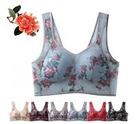 BAWUTZ Soutien-Gorge Confort rafraîchissant en Soie glacée, Soutien-Gorge correcteur de Posture pour Personnes âgées, Soutien-Gorge Bralette Push-up Confortable sans Armatures (Blau,3XL)
