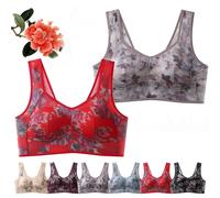 BAWUTZ Soutien-Gorge Confort rafraîchissant en Soie glacée, Soutien-Gorge correcteur de Posture pour Personnes âgées, Soutien-Gorge Bralette Push-up Confortable sans Armatures (G+R,3XL)