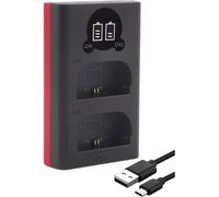 Bax18602-Compatible with Canon LP-E6 LP-E6N LP-E6NH Battery-Mini Charger (Dual,LCD)-USB-C and Micro-USB input