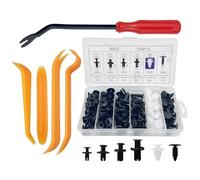 Baxcdyswe 100 Pièces Clips de Fixation Voiture, 6 Taille Rivet Plastique et 4 Coins de Garniture de Voiture Ainsi Qu'Un Outil de Démontage De Fixation, Agrafe Carrosserie pour Auto Voitures Panneaux