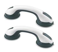 Baxcdyswe 2 Pcs Poignée Ventouse, Baignoire Sécurité Poignée, Sans Perçage Amovible, Barre d'Appui WC Douche, Barres d'Appui Salle Bain Antidérapante pour Enfants Personnes, Âgées, Handicapés (Vert)