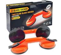 Baxcdyswe 2Pcs Ventouse Carrelage, Poignées Ergonomiques et Antidérapantes Ventouses Charge 100 Kg pour le Transport de Carreaux, de Stratifiés, de Vitre et de Verre (Orange)