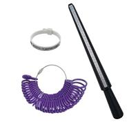 Baxcdyswe 3 Pièces Baguier Mesure Doigt Français, Mesure Bague Doigt pour Mesurer les Diamètres des Bagues Taille A-Z Doigts, Métal Outil de Mesure Bijoux Professionnel (eu, us, uk)