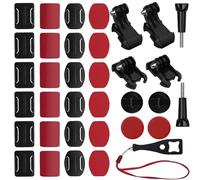 Baxcdyswe 35 Pièces Fixations Adhésives Incurvées et Plates, Support de Fixation pour Casque de Moto, Compatible Gopro Hero 12, 11, 10, 9, 8, 7, 6, 5, Session, Hero 4, 3, 3+, 2, 1 Caméras de Sport