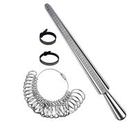 Baxcdyswe 4 Pièces Baguier Mesure Doigt Français, Mesure Bague Doigt pour Mesurer Les Diamètres des Bagues Taille A-Z Doigts, Métal Outil de Mesure Bijoux Professionnel (EU, us, UK)
