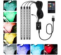 Baxcdyswe 4 Pièces LED Voiture Interieur, Éclairage Intérieur de Voiture, Lumières d'Ambiance Voiture, Bande Lumineuse de Musique pour TV Auto, Car Accessories pour Men Women, Cadeaux Parfaits