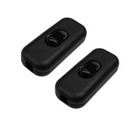 Baxcdyswe Lot de 2 Interrupteur Lampe de Chevet, 250V 6A Noir Interrupteurs Intermédiaires pour Lampe Inline 2 ou 3 Ligne pour Tous les Types de Lampes de Table, Lampes Électriques