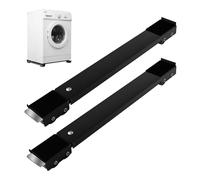 Baxcdyswe Lot de 2 Support Machine a Laver Seche Linge, Deplace Meuble, Roulette Machine à Laver Socle Lave Linge pour Réfrigérateur Sèche-Linge, Congélateur jusqu'à 300 kg avec 24 Roues (Noir)