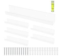 Baxcdyswe Lot de 6 Etagere Vinyle Acrylique Étagère Murale, 30,5 X 4,5 X 4,5 cm Etageres Murales Chambre, Porte-Disque Porte Vinyle Mural, pour Affichage de Vos LP Préférés (Transparent)
