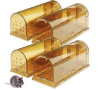 Baxcdyswe piege a Souris 4 Pièce, Réutilisable Vivante Attrape Souris, tapetteà et Relâcher sans Tuer sans, nasse a Rat pour Attraper Les et Autres Rongeurs de Taille Similaire