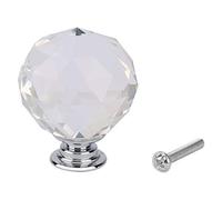 Baxnore 1 pièces 40mm boule de verre cristal bouton d'armoire poignée de tiroir élégant matériel décoratif brillant pour armoire armoire commode meubles chromé transparent rose ble ((702 bille A-40